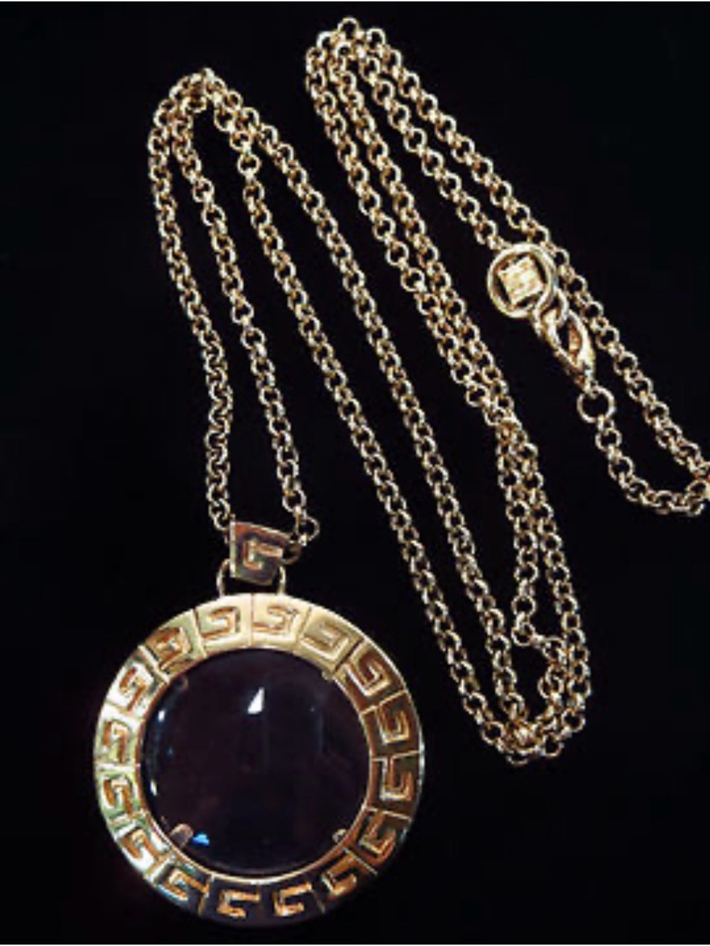 RARE Vintage Givenchy Magnifying Glass Pendant Necklace
